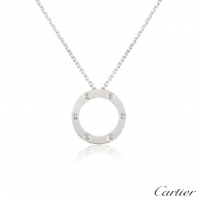 Cartier White Gold Diamond Love Pendant B7014900
